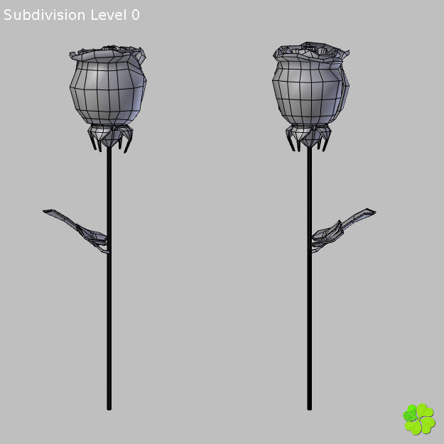 Rose multicolor low poly Low-poly 3D model_52