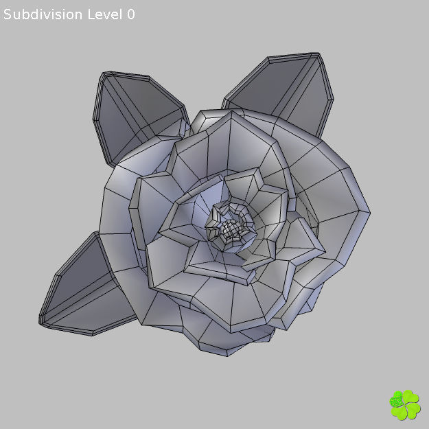 Rose multicolor low poly Low-poly 3D model_50