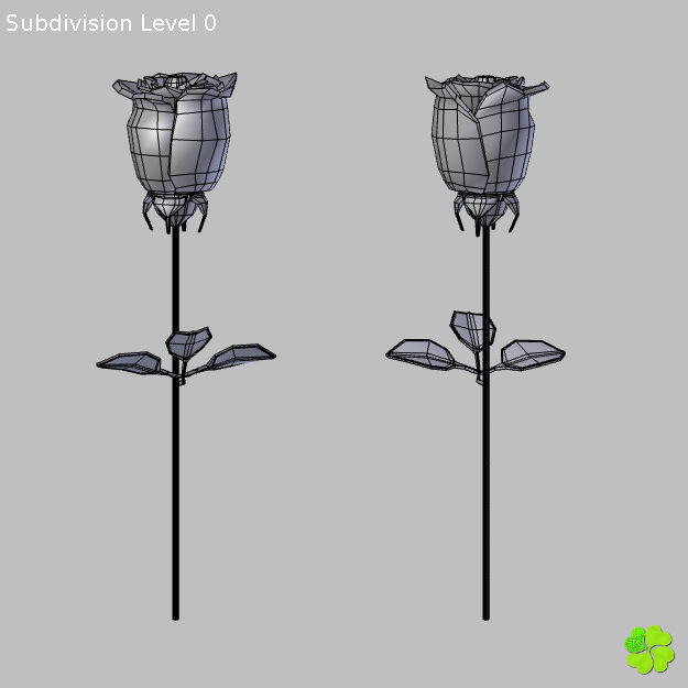 Rose multicolor low poly Low-poly 3D model_44