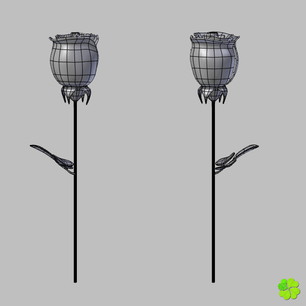 Rose multicolor low poly Low-poly 3D model_51