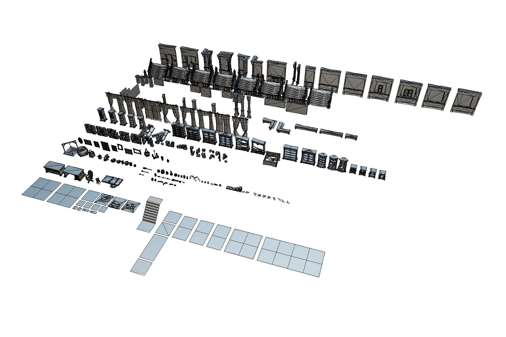 Haunted Mansion Set - Low Poly Hand Painted Low-poly 3D model_7