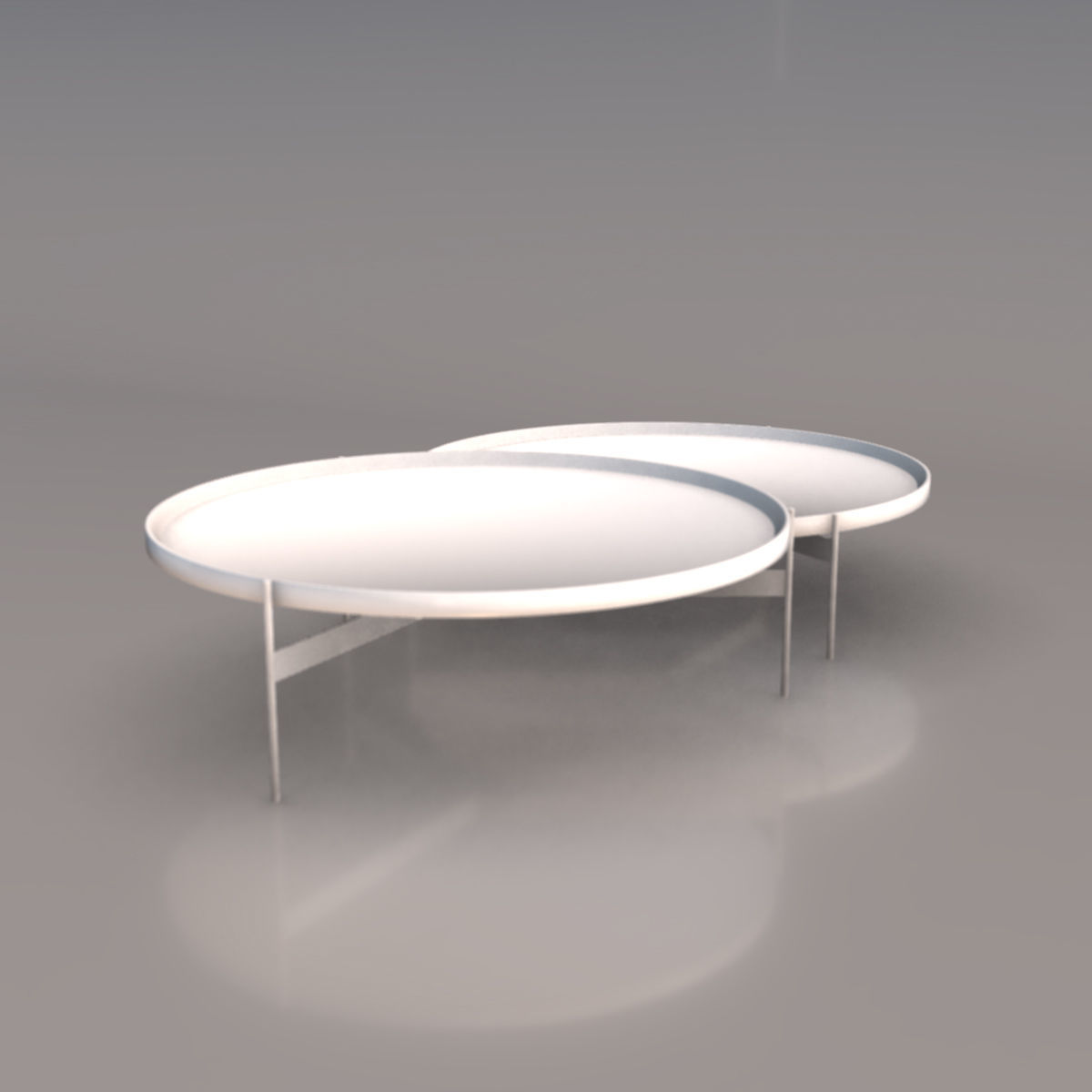 Abaco Modern Round Cocktail Table 3D model_3