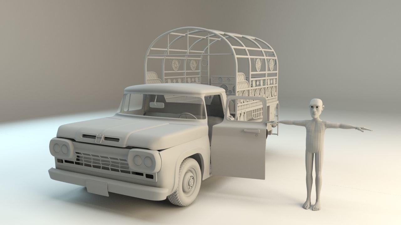 Old Truck 3D model_8