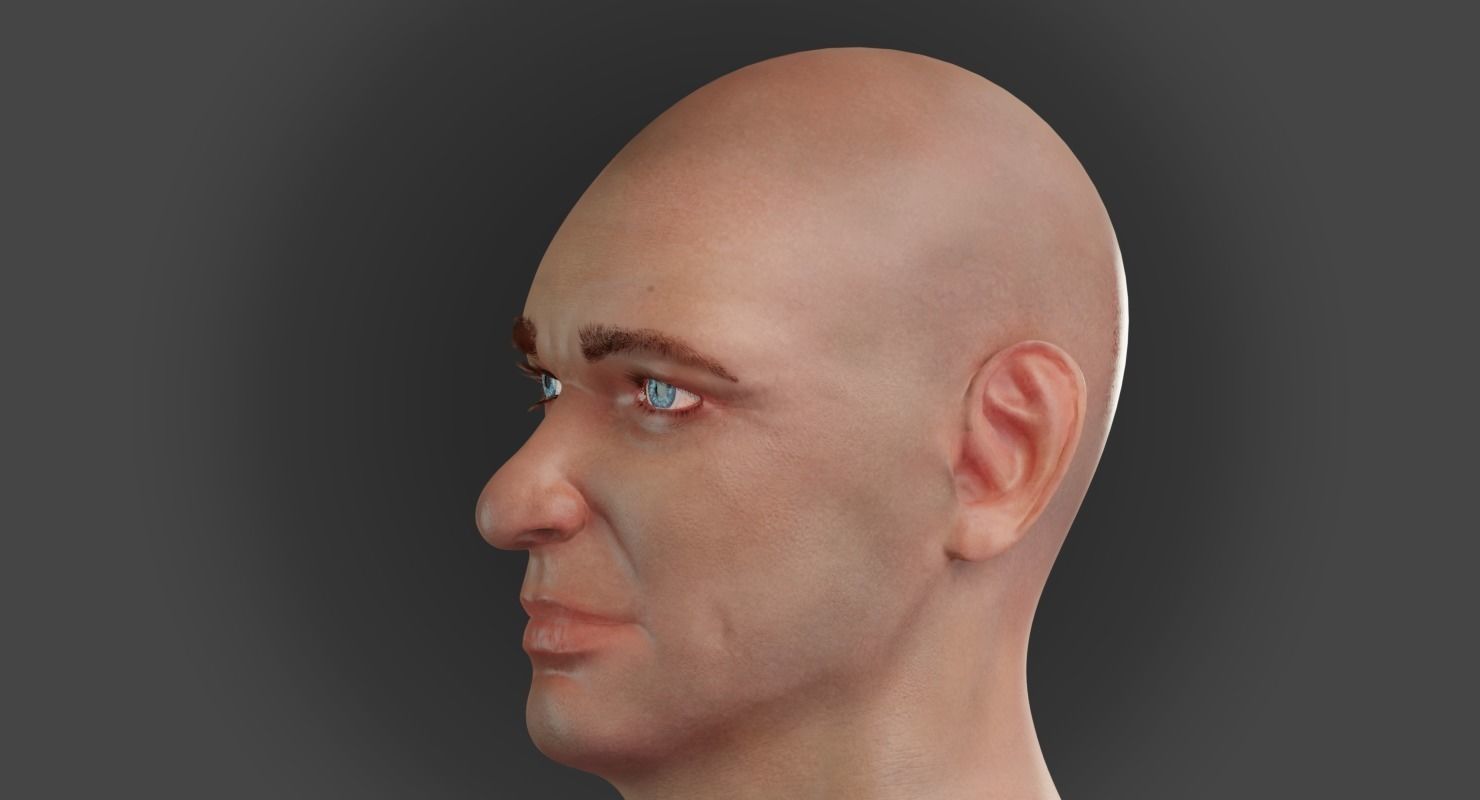 Male Head 3D model_4