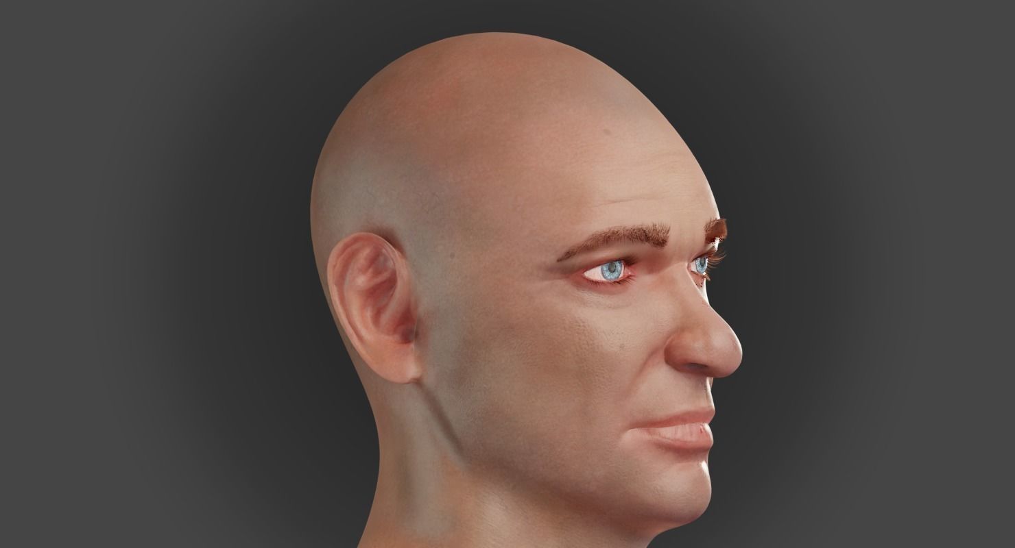 Male Head 3D model_7