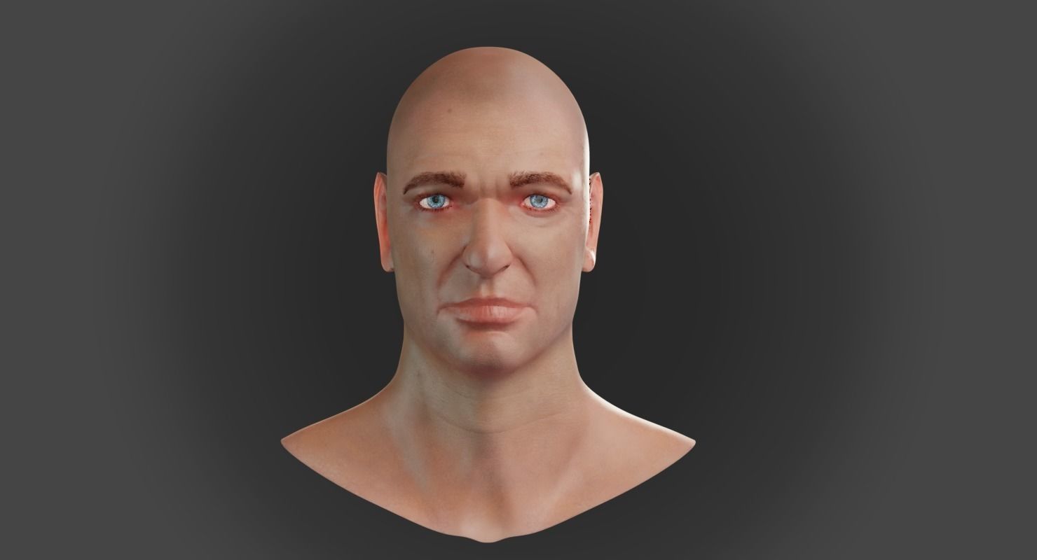 Male Head 3D model_6