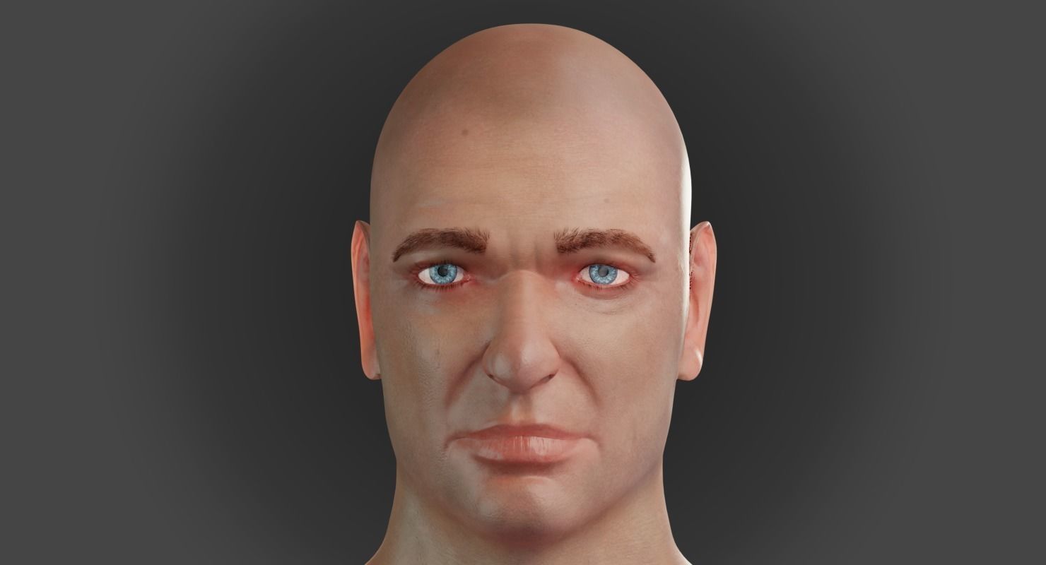 Male Head 3D model_1