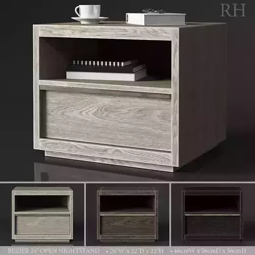 RH BEZIER 26in OPEN NIGHTSTAND 3D model