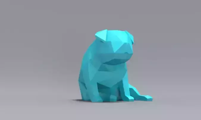 Low Polygon Pug dog model