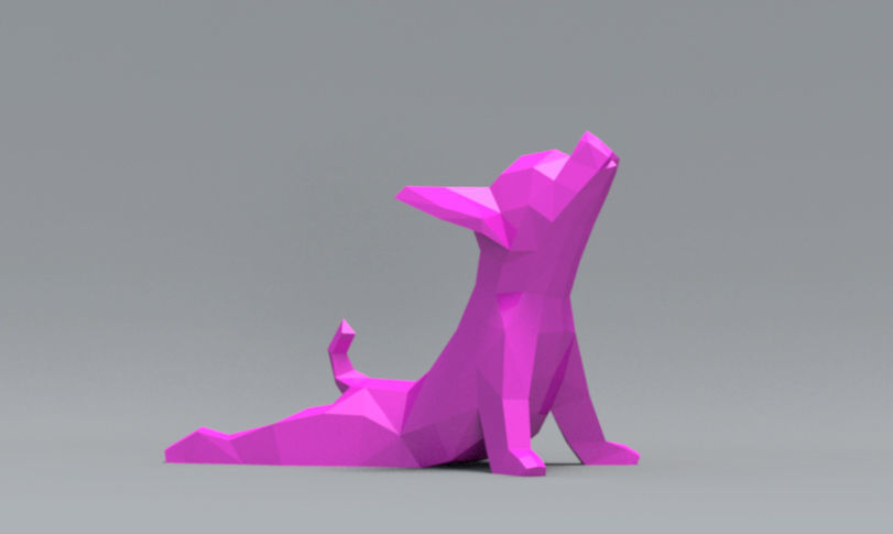 Low Polygon Chihuahua dog model 3D print model 3D print model_1