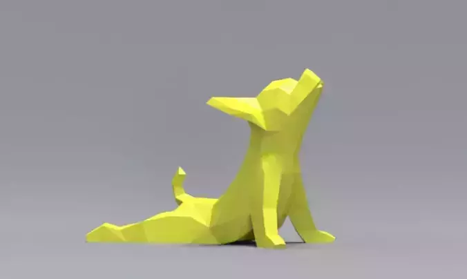 Low Polygon Chihuahua dog model 3D print model