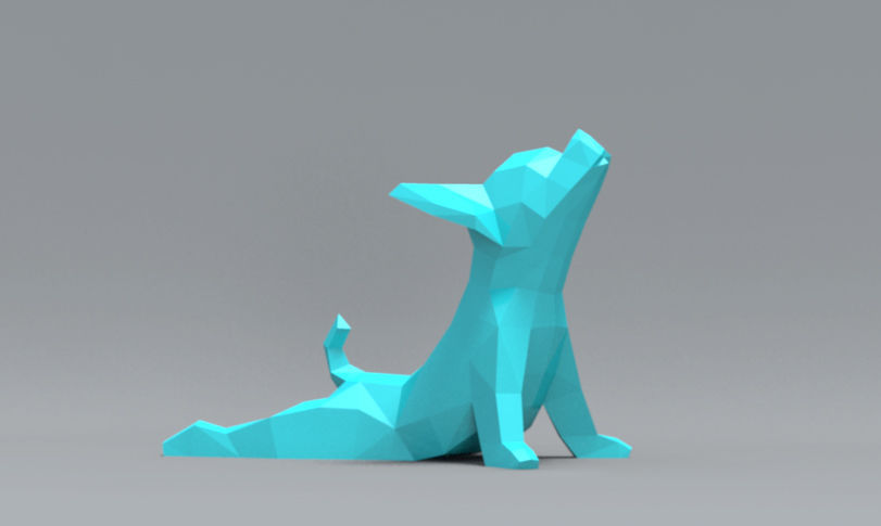 Low Polygon Chihuahua dog model 3D print model 3D print model_2