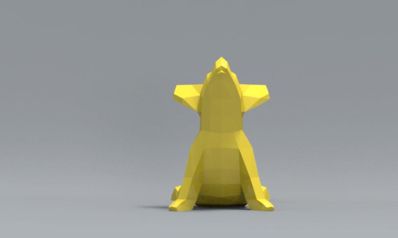 Low Polygon Chihuahua dog model 3D print model 3D print model_3