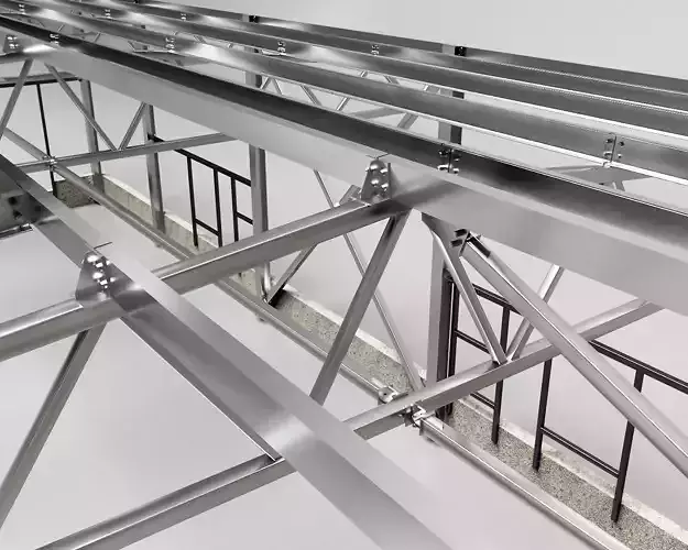 Hangar industrial construction 3D model