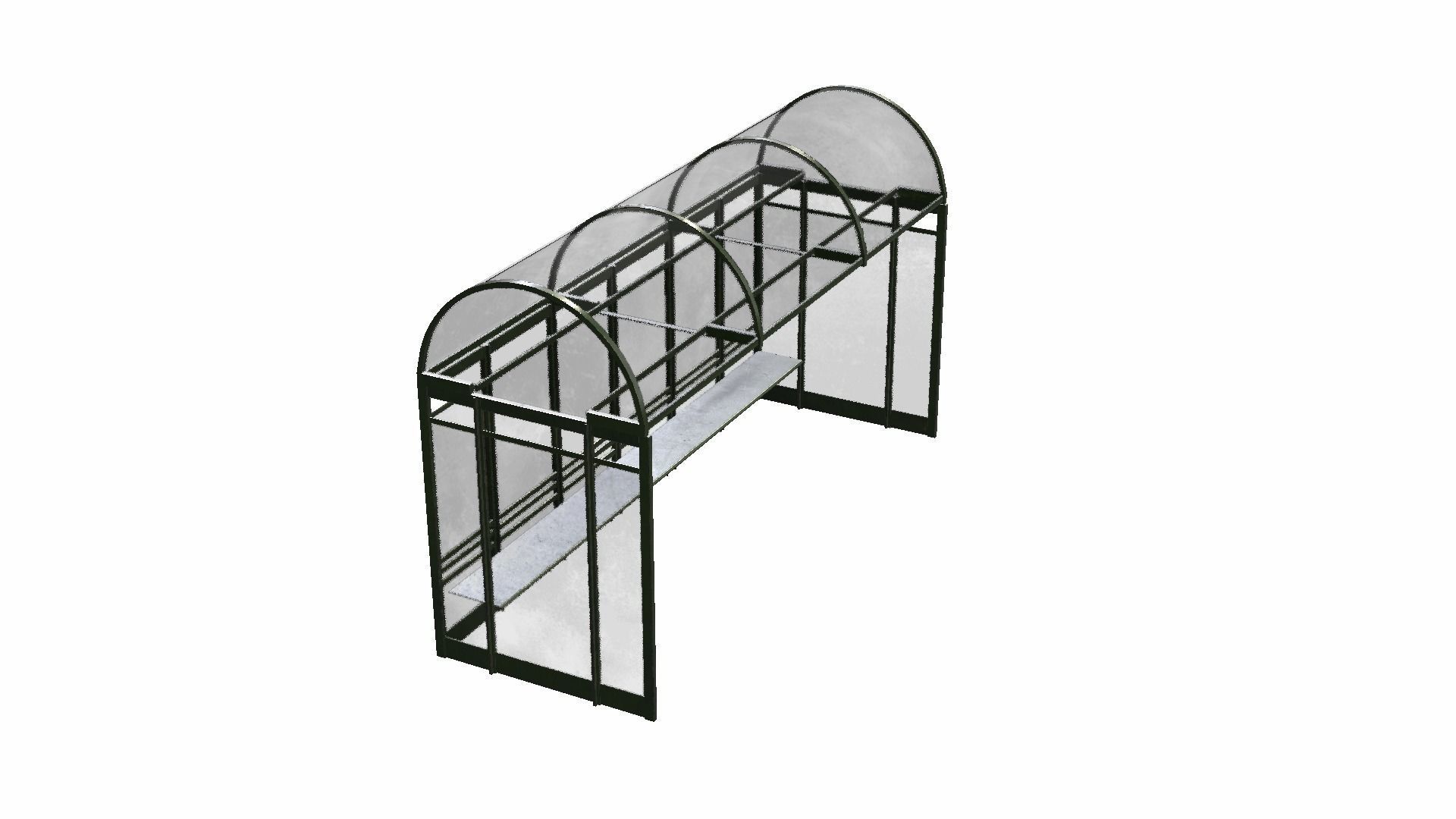 Bus Shelter Low-poly 3D model_4