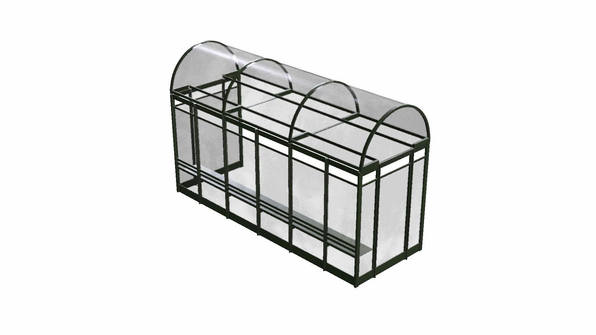 Bus Shelter Low-poly 3D model_8
