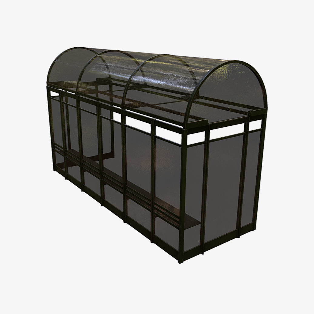 Bus Shelter Low-poly 3D model_22
