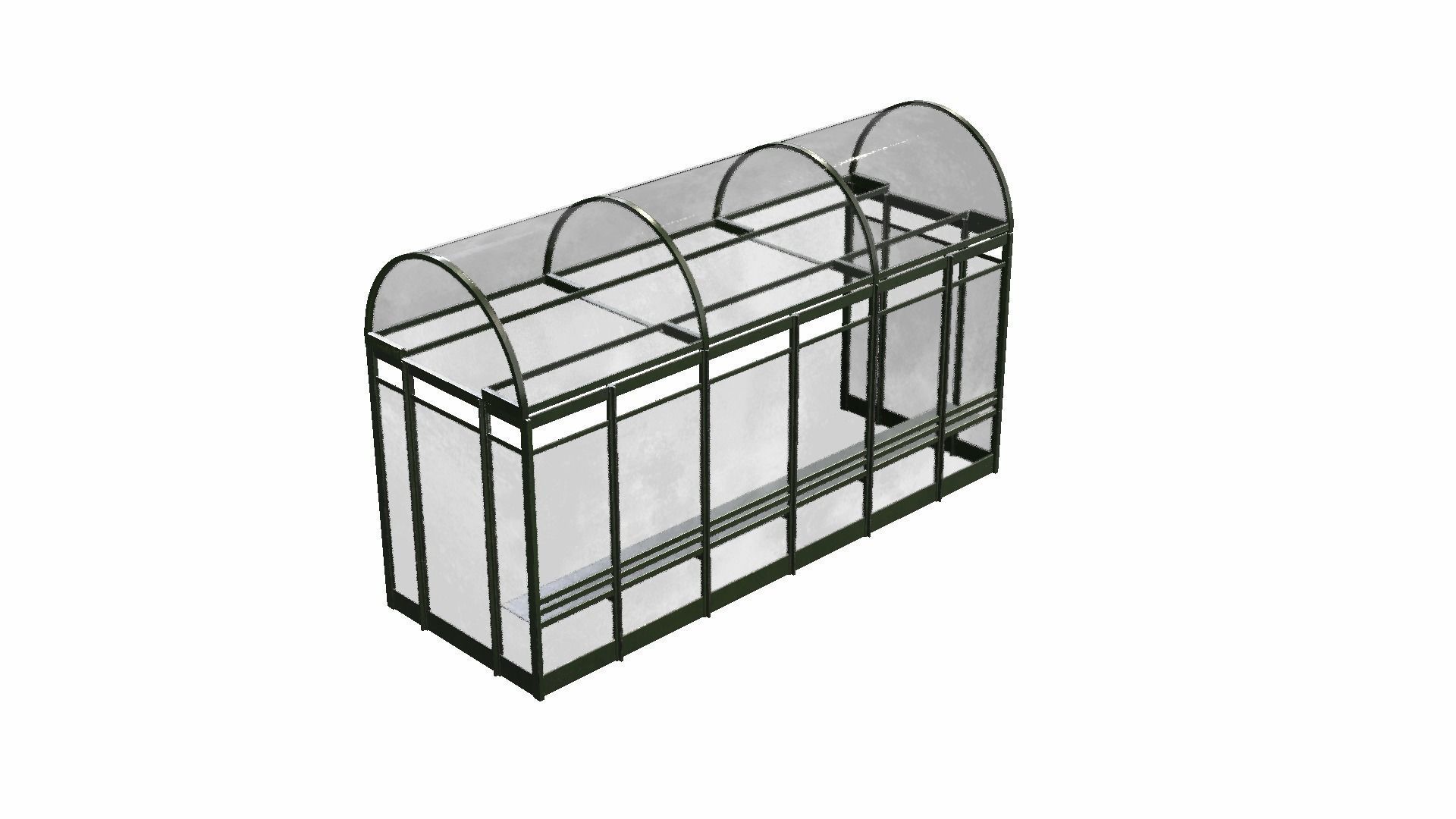 Bus Shelter Low-poly 3D model_13