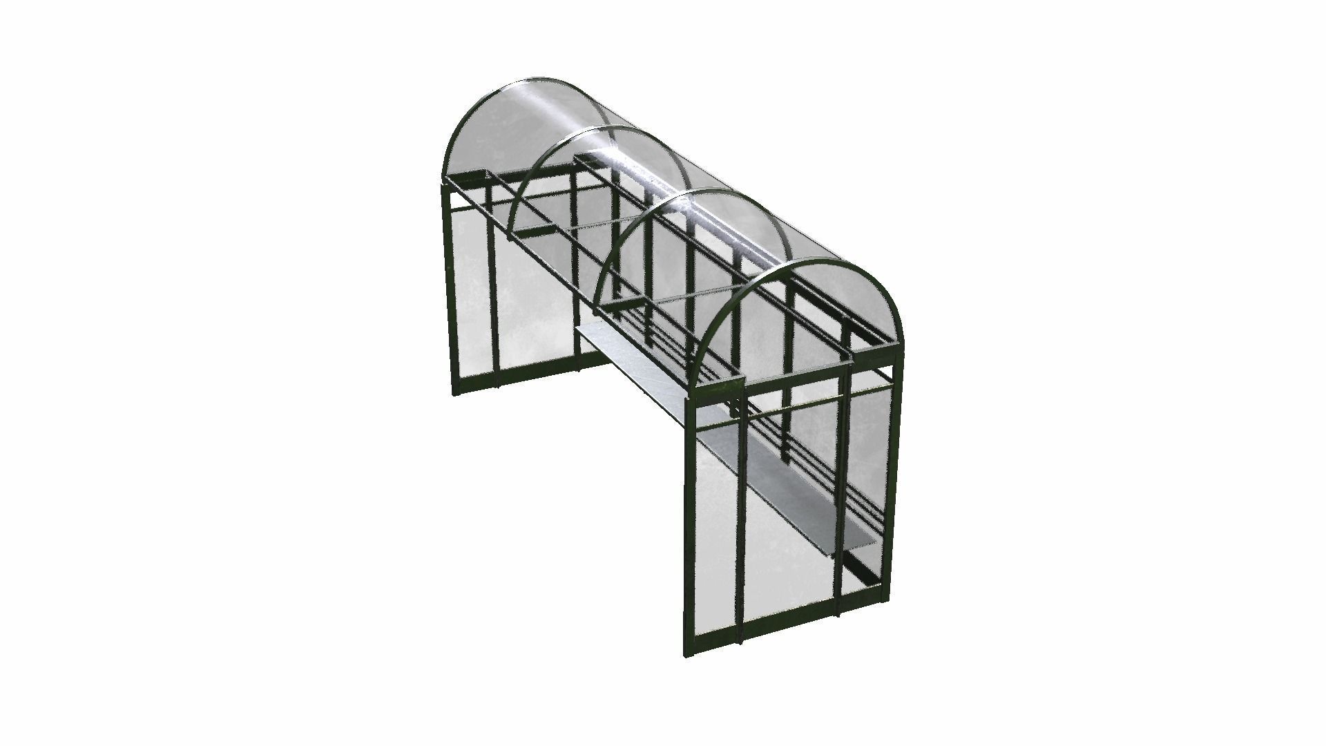 Bus Shelter Low-poly 3D model_17