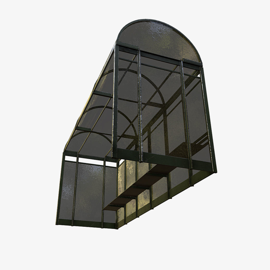 Bus Shelter Low-poly 3D model_23