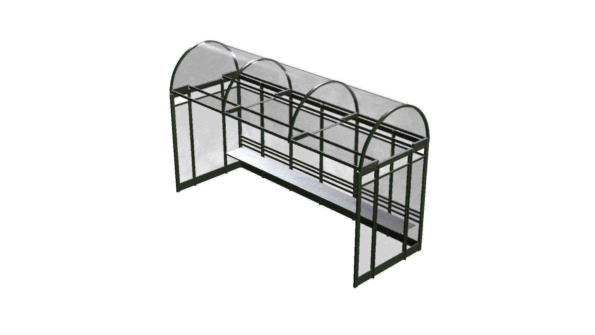 Bus Shelter Low-poly 3D model_18