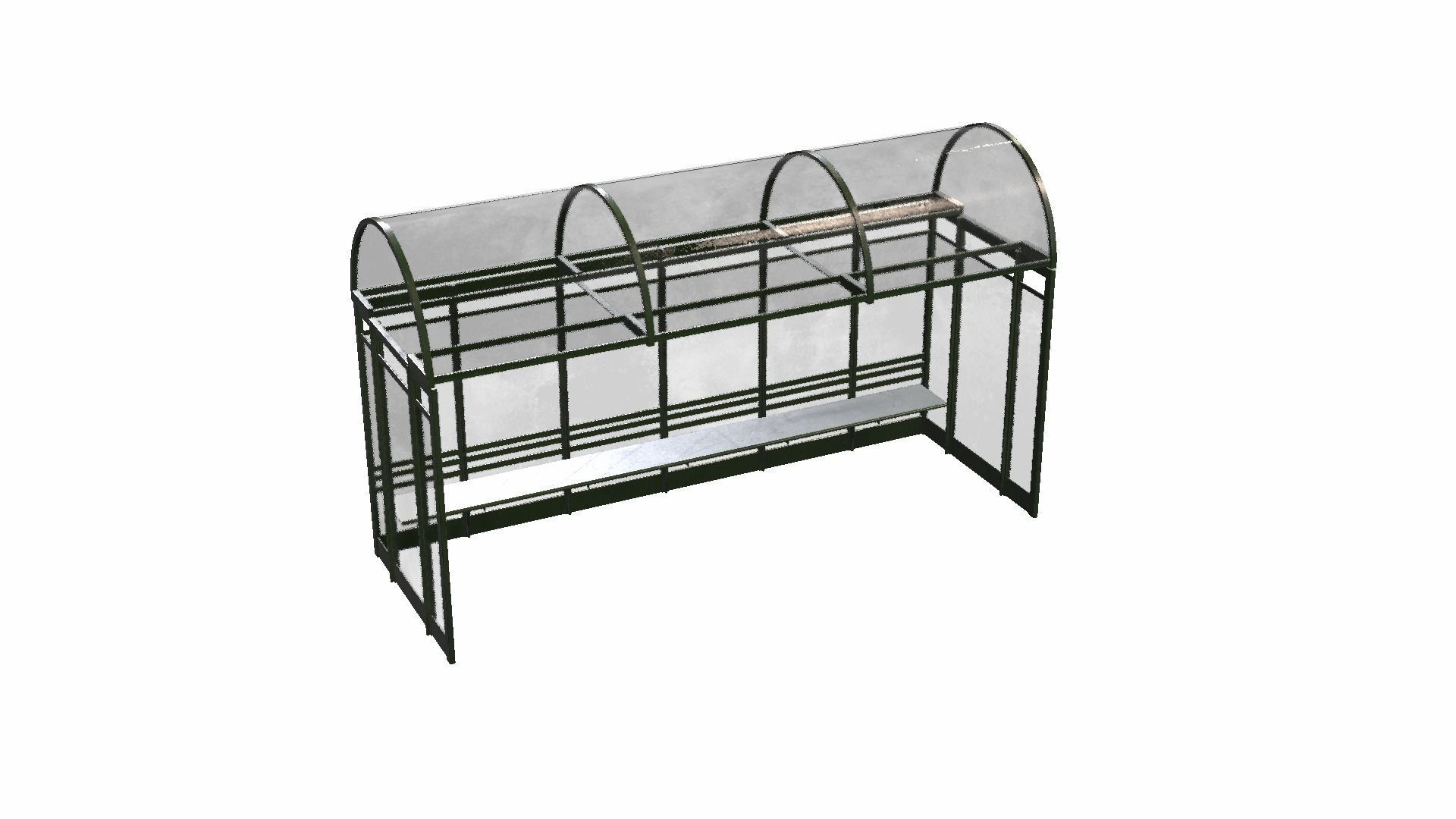 Bus Shelter Low-poly 3D model_2