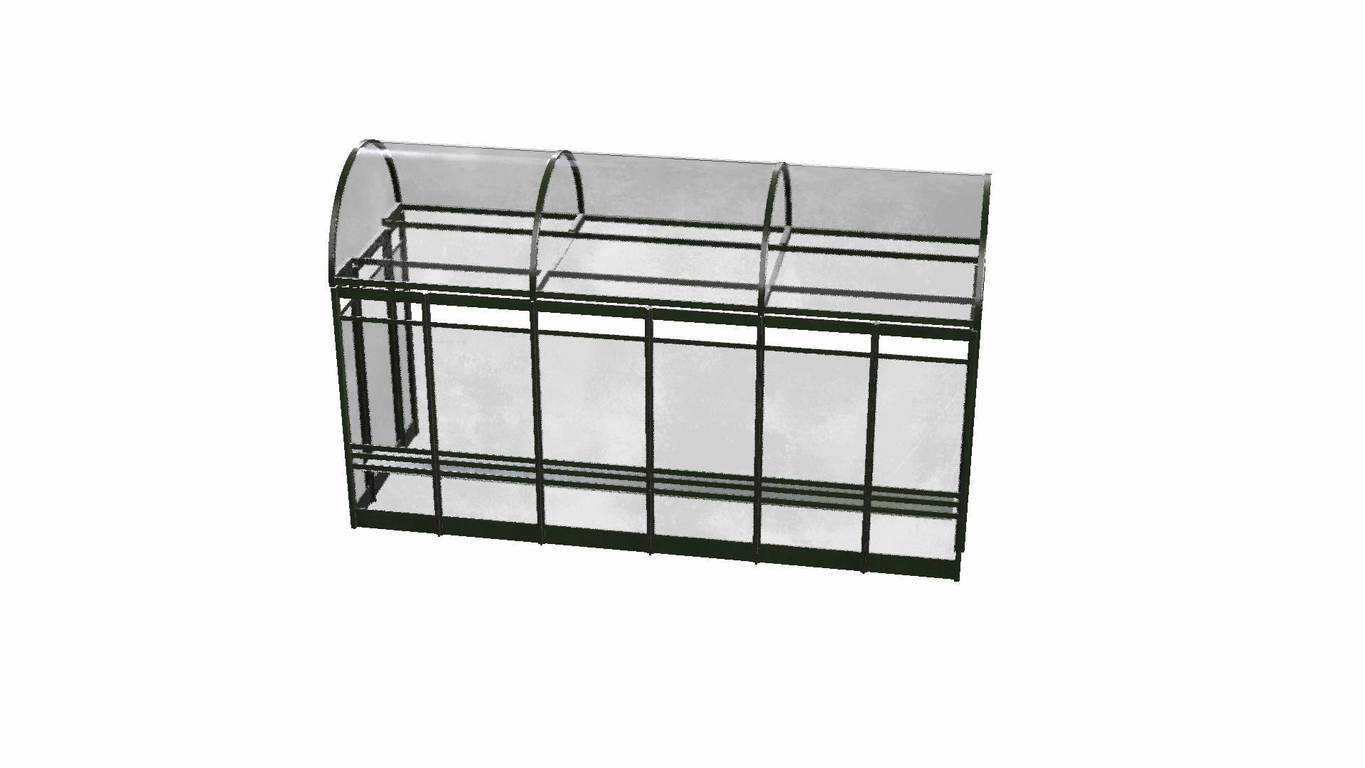 Bus Shelter Low-poly 3D model_10