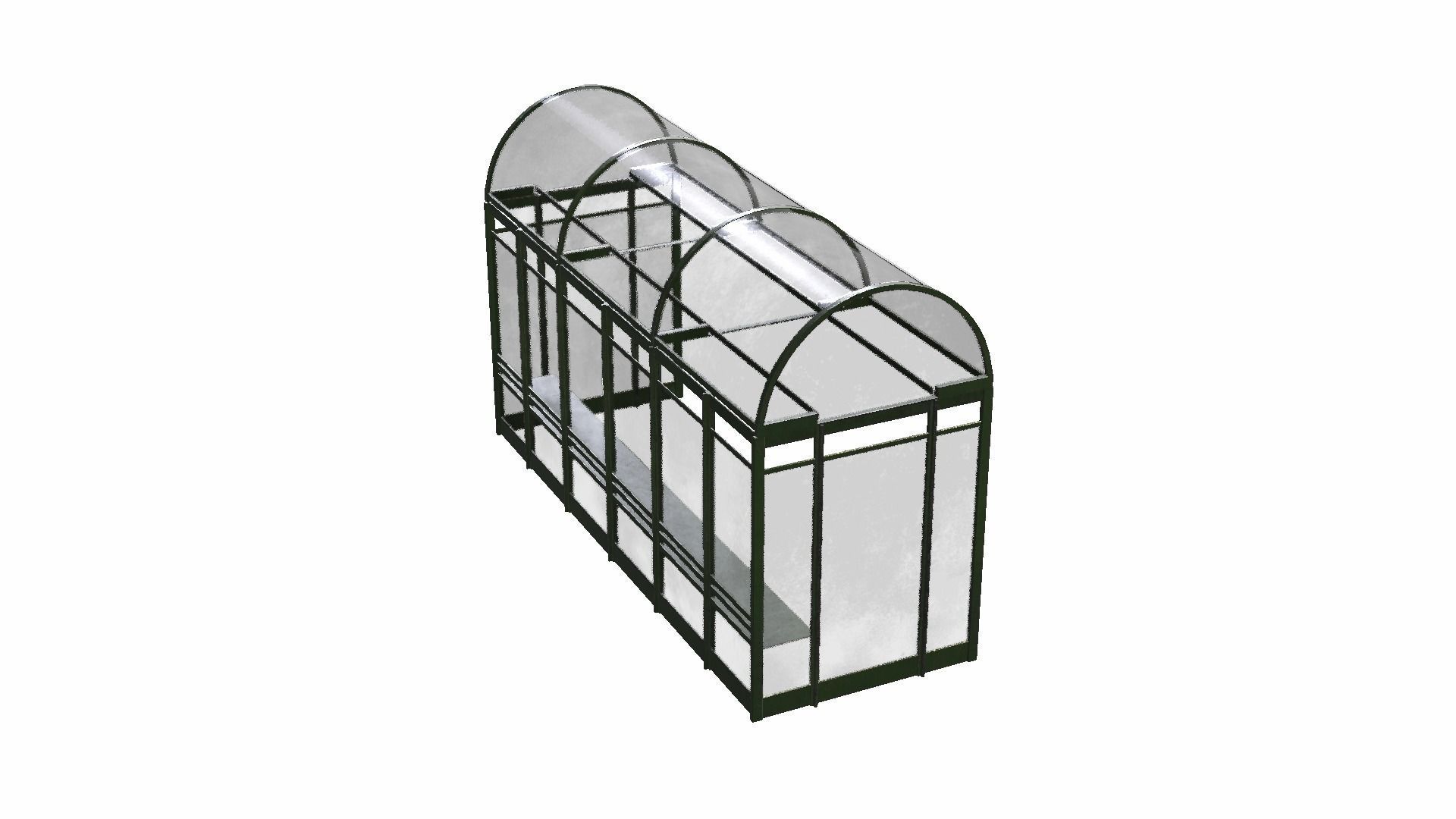 Bus Shelter Low-poly 3D model_7