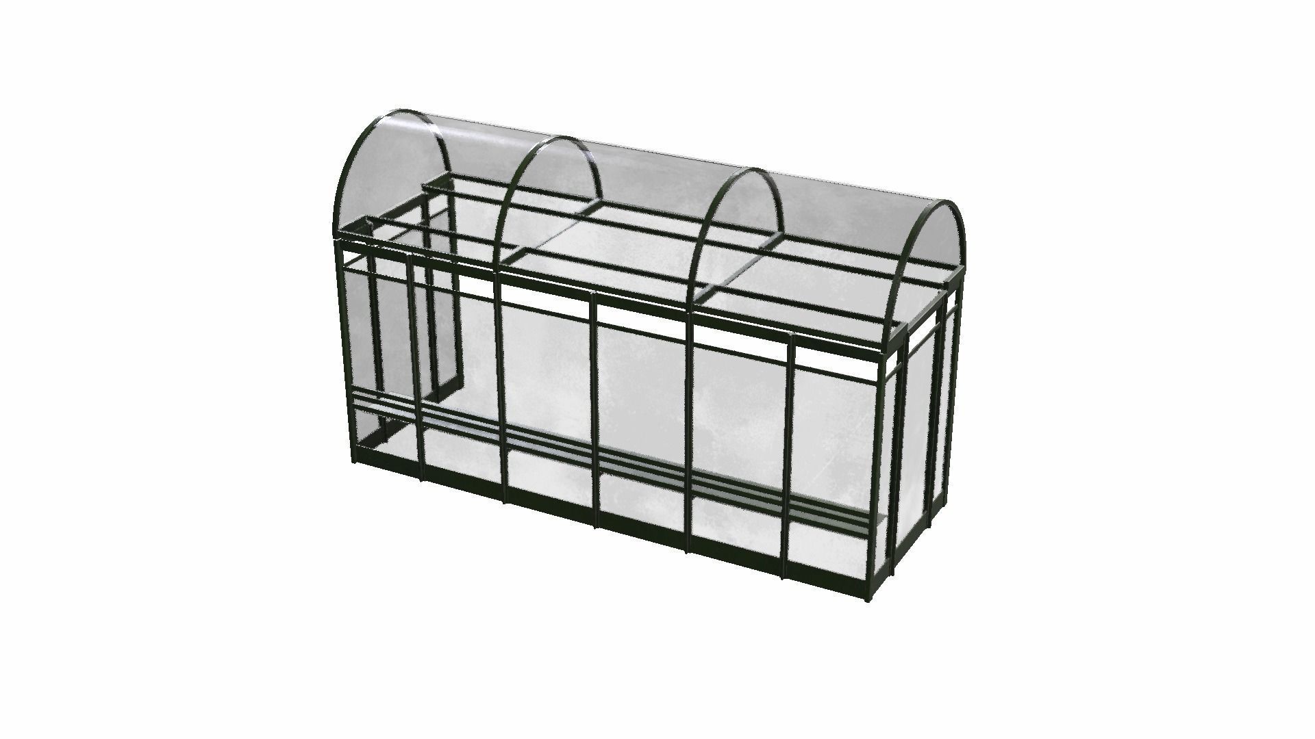 Bus Shelter Low-poly 3D model_9