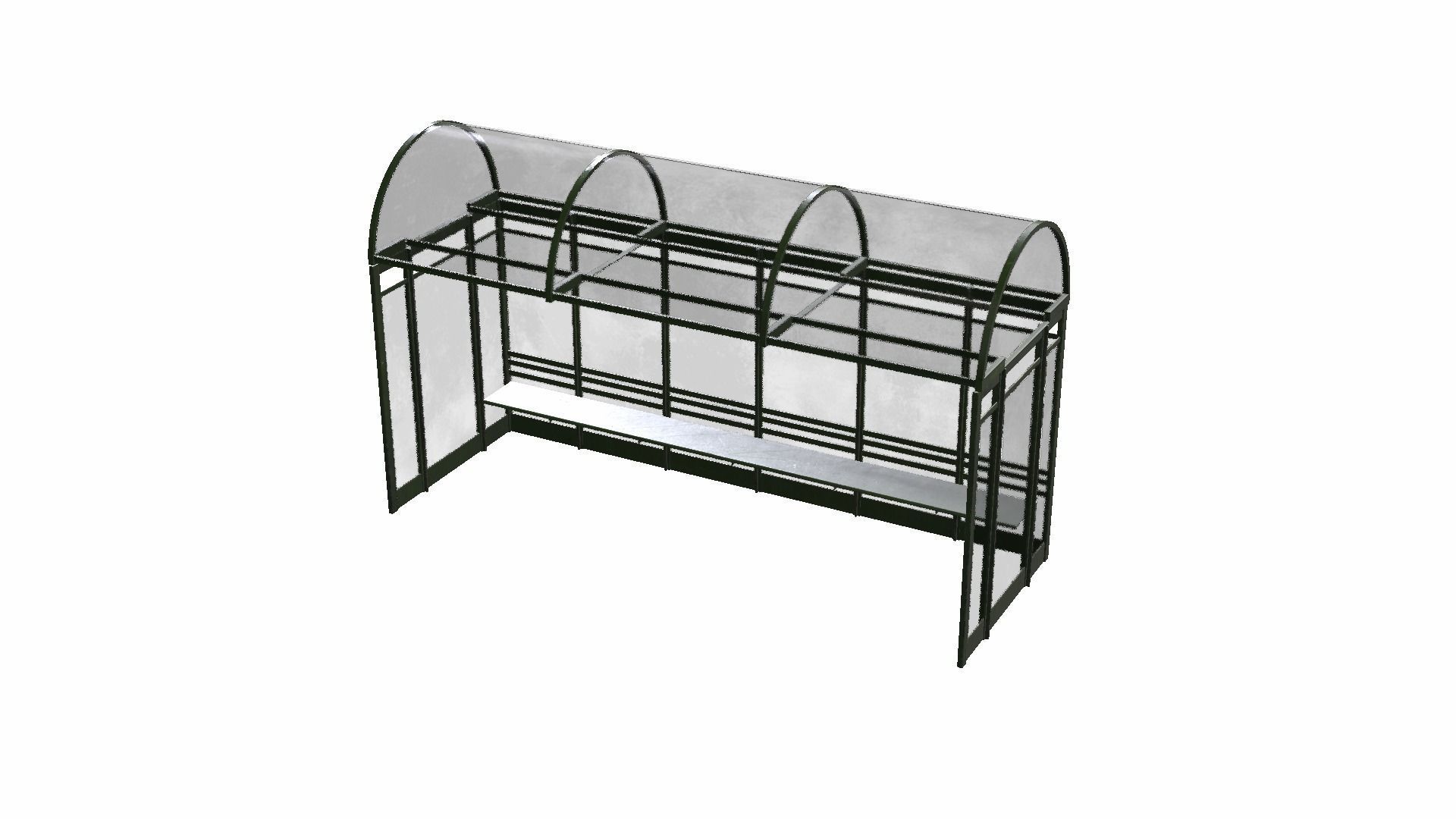 Bus Shelter Low-poly 3D model_19