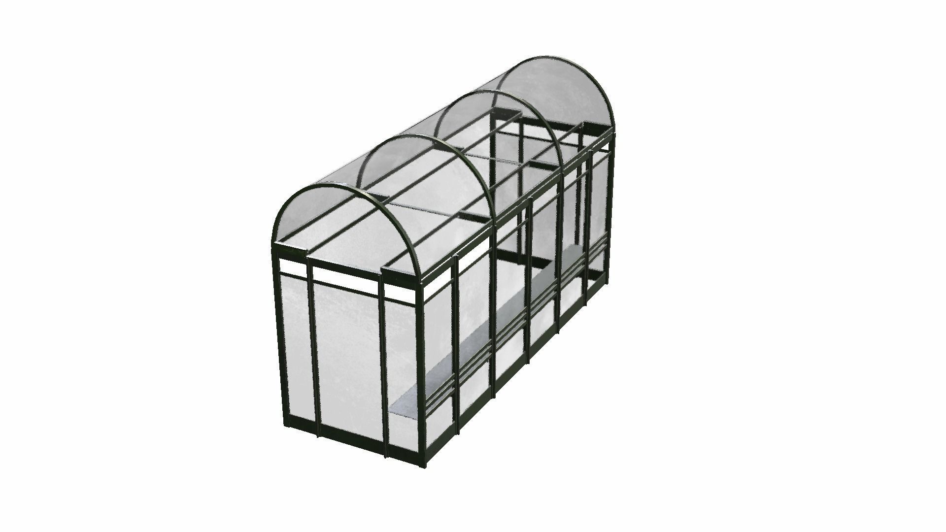 Bus Shelter Low-poly 3D model_14