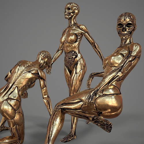 Skullsuit female skeletons in gold