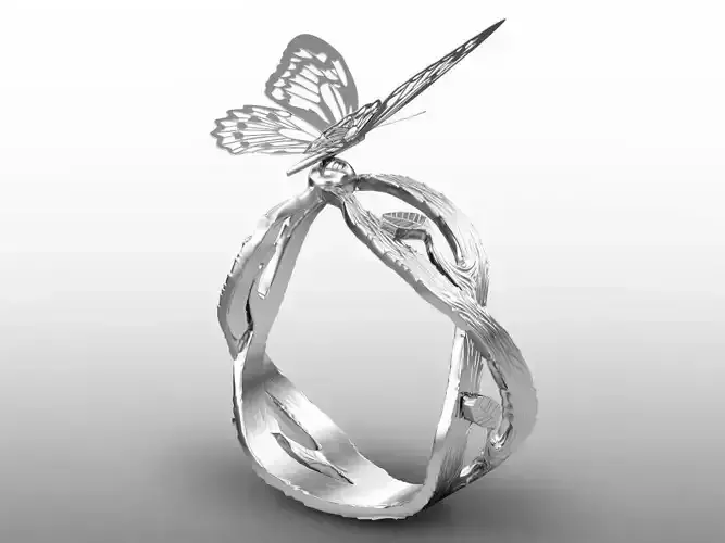 Butterfly ring 3D print model