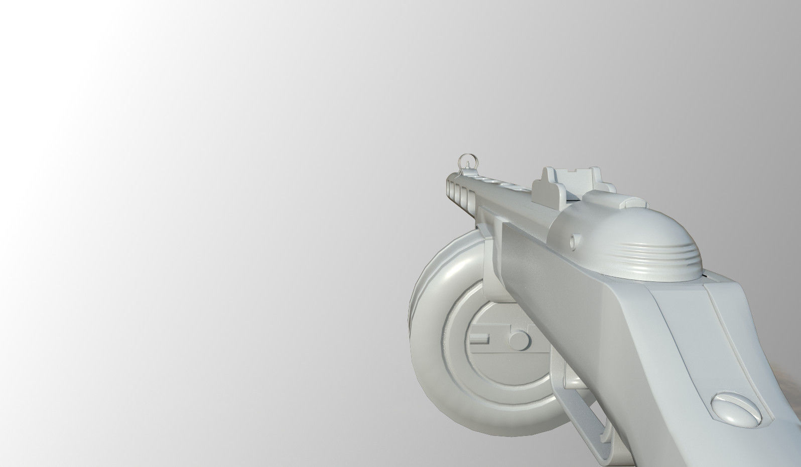 PPSH-41 rifle with wooden handle Low-poly 3D model_15