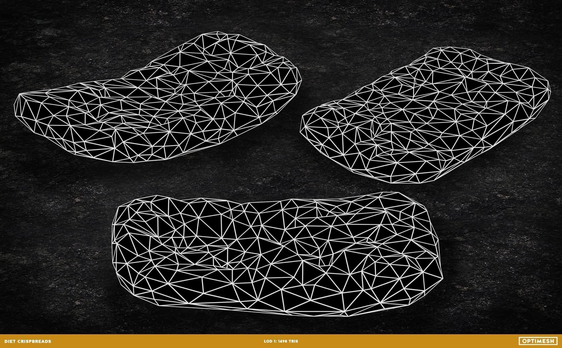 Diet Crispbread Roll Bun 3D PBR Pack Low-poly 3D model_5