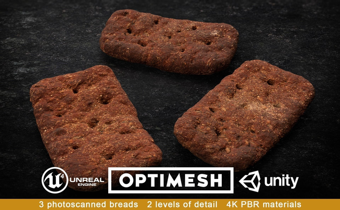 Diet Crispbread Roll Bun 3D PBR Pack