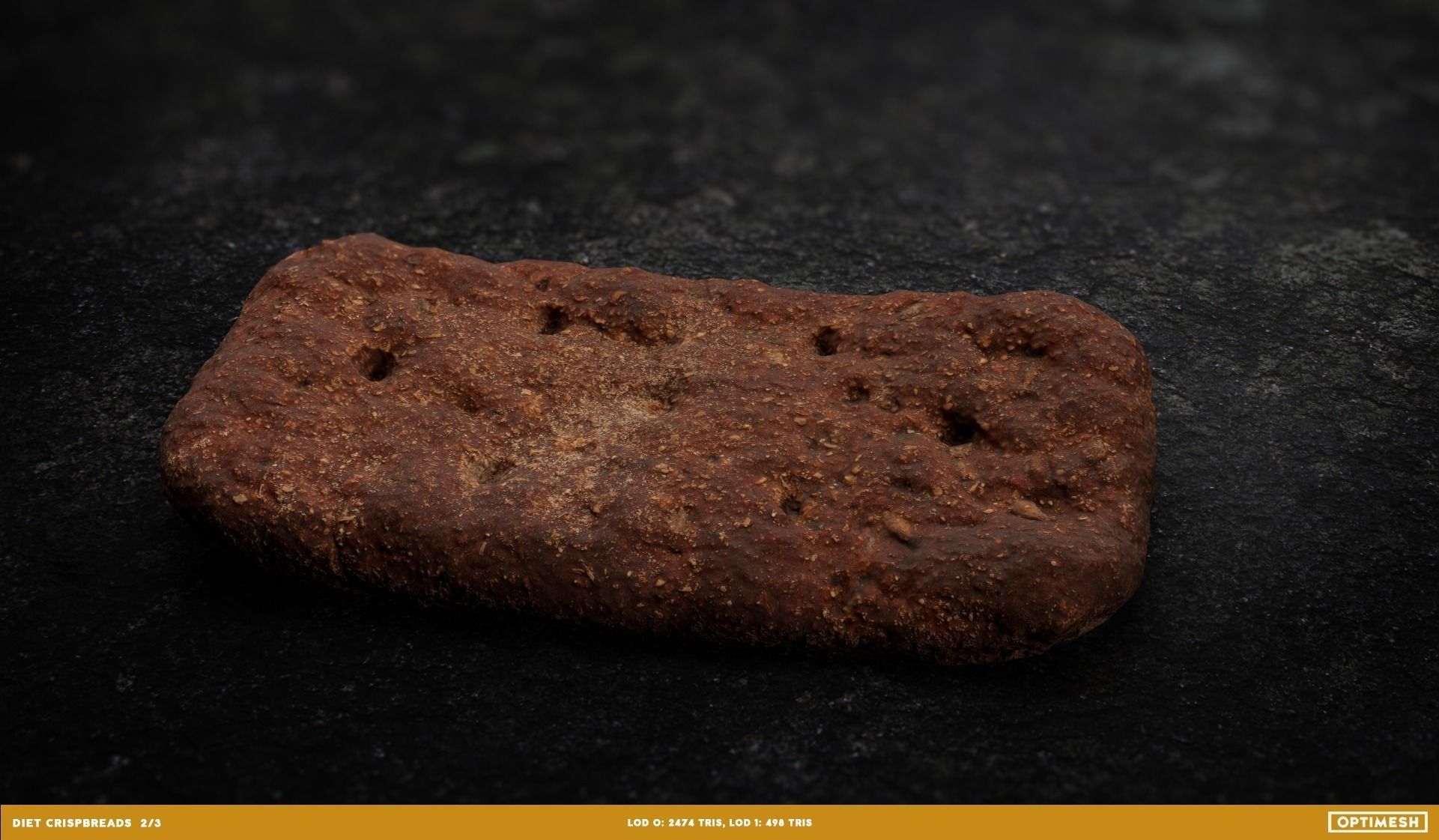 Diet Crispbread Roll Bun 3D PBR Pack Low-poly 3D model_2