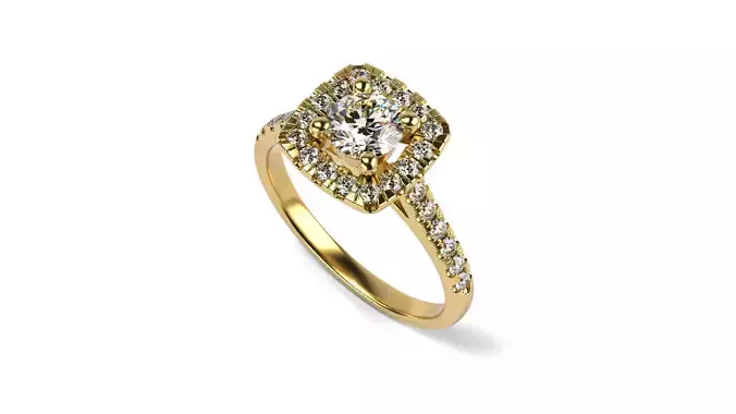 Cushion Shaped Halo Engagement ring