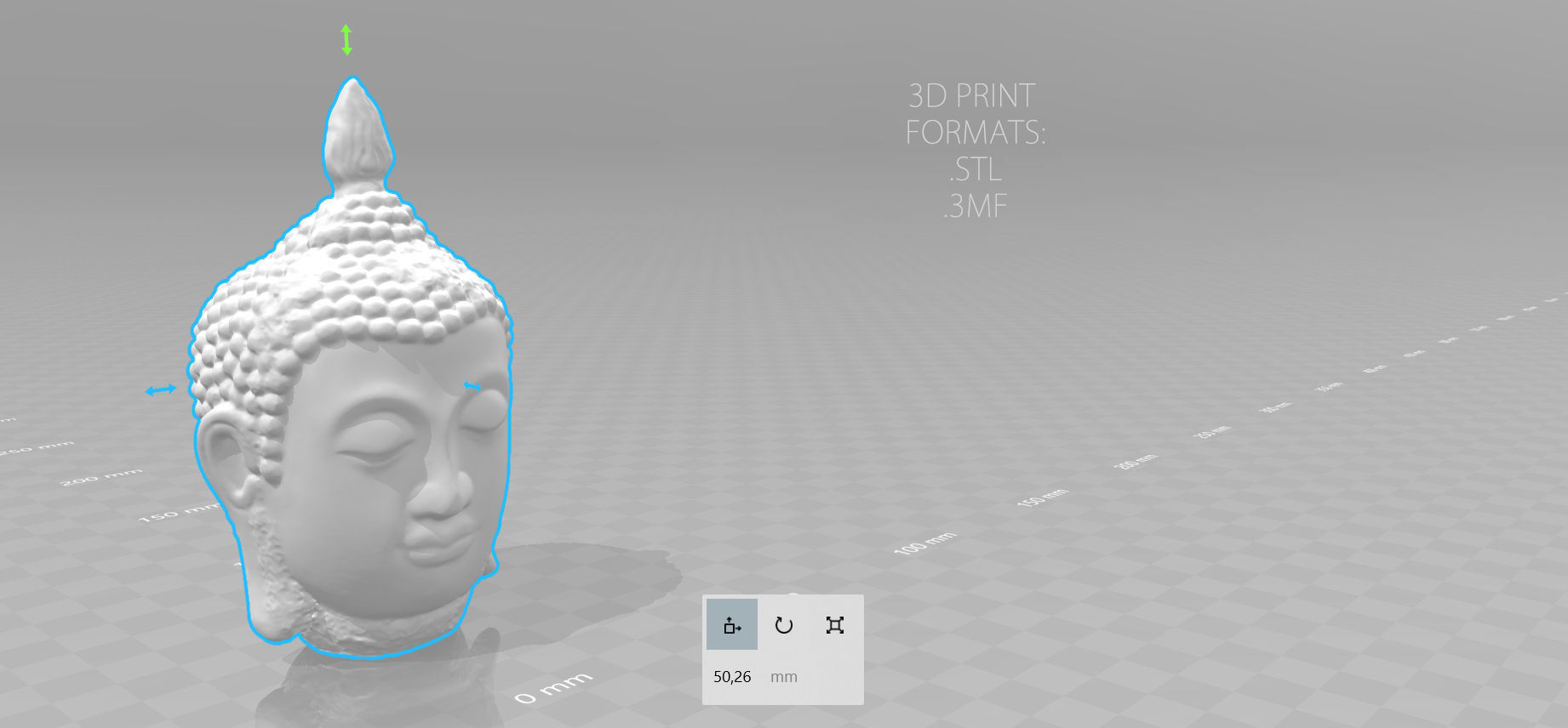 Ancient Buddha Head Low-poly 3D model_11