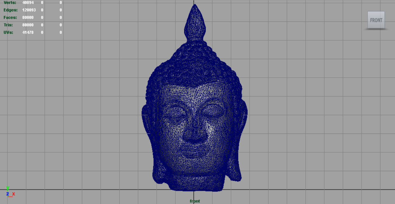 Ancient Buddha Head Low-poly 3D model_8
