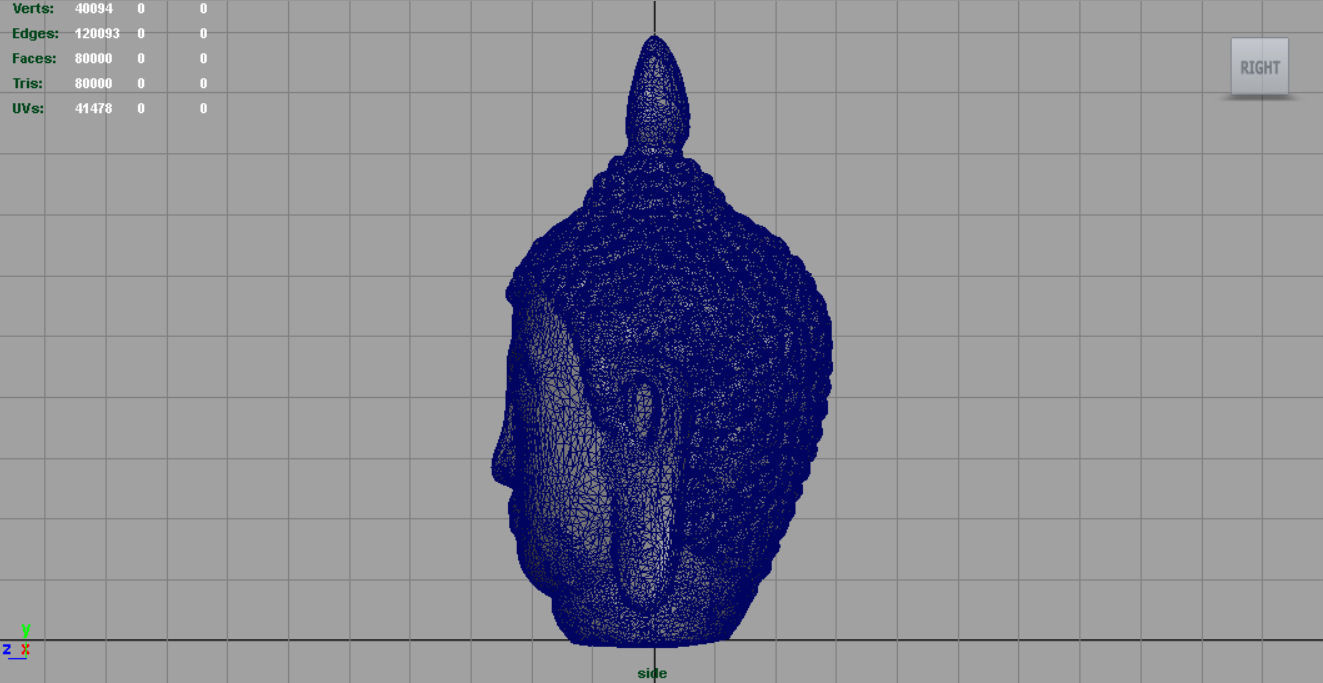 Ancient Buddha Head Low-poly 3D model_9