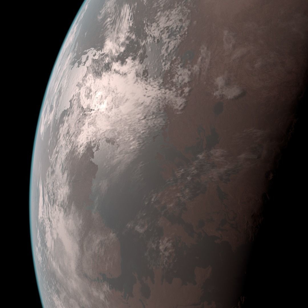 Alien planet model 1 - 16k photorealistic -warm superterran Low-poly 3D model_8