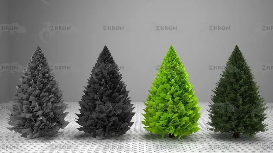 Christmas tree collection 3D model_0