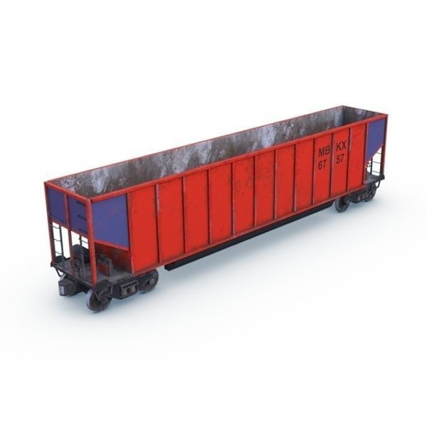 Coal Car Low-poly 3D model_1