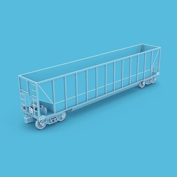 Coal Car Low-poly 3D model_2