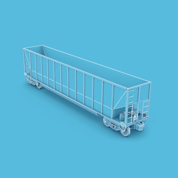 Coal Car Low-poly 3D model_8