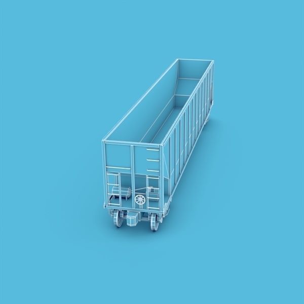 Coal Car Low-poly 3D model_12