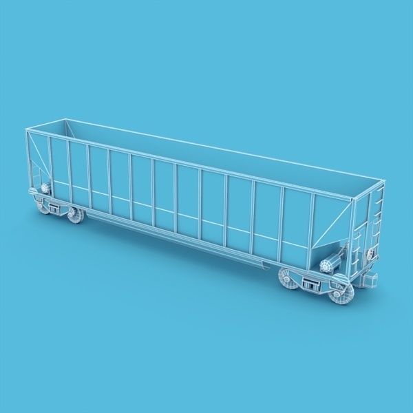 Coal Car Low-poly 3D model_14