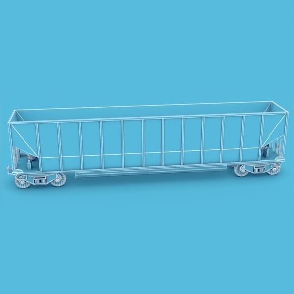 Coal Car Low-poly 3D model_4
