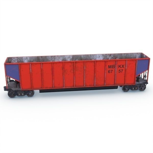 Coal Car Low-poly 3D model_3